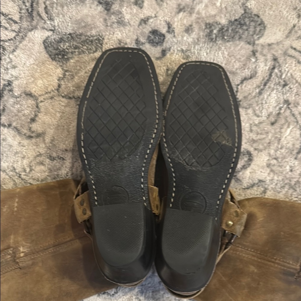 Frye Brown Leather Harness Boots - Picture 5 of 9